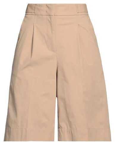 Peserico Woman Shorts & Bermuda Shorts Light Brown Size 4 Cotton, Elastane In Beige
