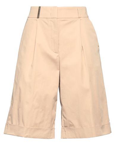 Peserico Woman Shorts & Bermuda Shorts Beige Size 12 Cotton, Elastane