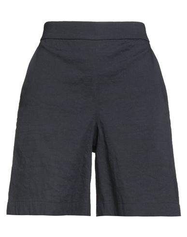 Theory Woman Shorts & Bermuda Shorts Midnight Blue Size L Linen, Viscose, Elastane In Gray