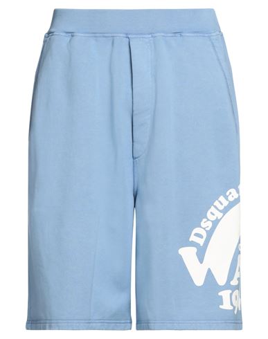 Dsquared2 Man Shorts & Bermuda Shorts Light Blue Size S Cotton, Elastane