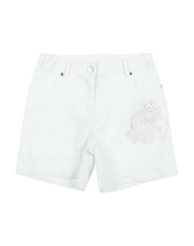 Shop Ermanno Scervino Junior Toddler Girl Shorts & Bermuda Shorts White Size 4 Cotton, Polyester, Elastan