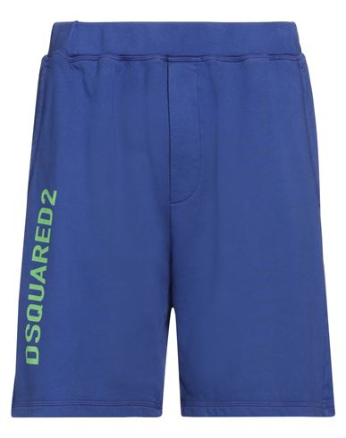 Dsquared2 Cotton Logo Print Shorts In Blue