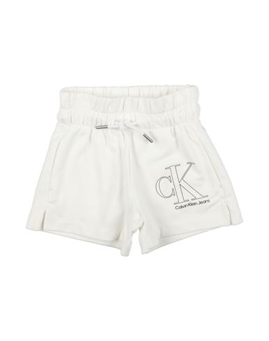 Shop Calvin Klein Toddler Girl Shorts & Bermuda Shorts White Size 6 Cotton, Elastane