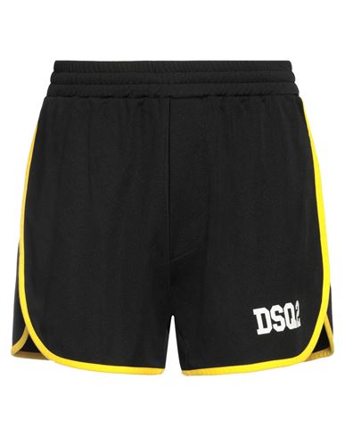 Dsquared2 Man Shorts & Bermuda Shorts Black Size L Polyester, Cotton