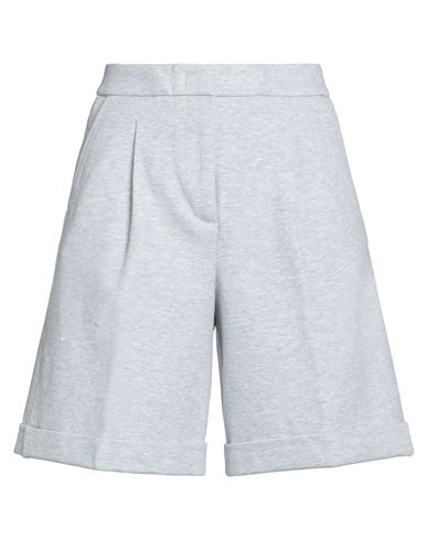 Peserico Woman Shorts & Bermuda Shorts Light Grey Size 8 Cotton, Polyamide