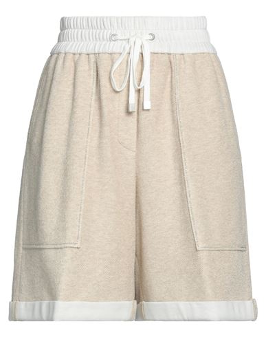 Peserico Woman Shorts & Bermuda Shorts Sand Size 6 Cotton, Polyamide, Polyester In Beige