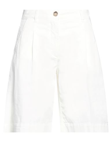 Peserico Easy Woman Shorts & Bermuda Shorts White Size 6 Cotton, Elastane
