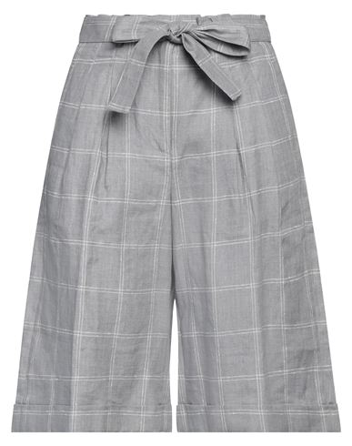 Peserico Woman Shorts & Bermuda Shorts Grey Size 4 Linen In Grey