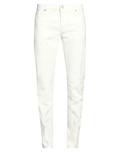 Fradi Man Jeans Off White Size 33 Cotton, Elastane
