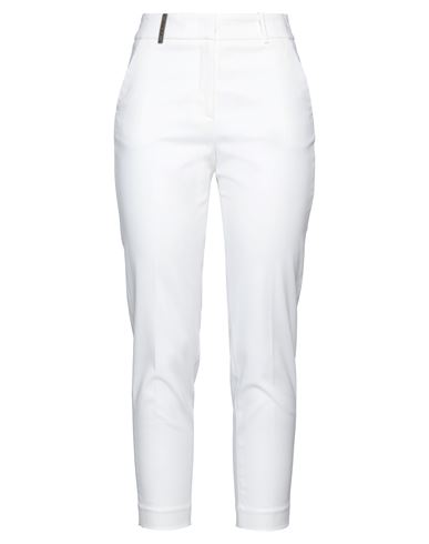 Shop Peserico Woman Pants White Size 4 Cotton, Viscose, Elastane