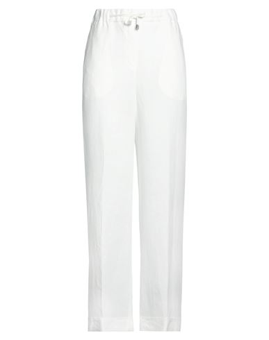 Peserico Woman Pants White Size 10 Linen