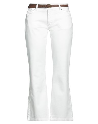 Tensione In Woman Jeans White Size Xs Cotton, Elastane