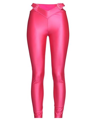 Versace Jeans Couture Woman Leggings Fuchsia Size 8 Polyamide, Elastane In Pink