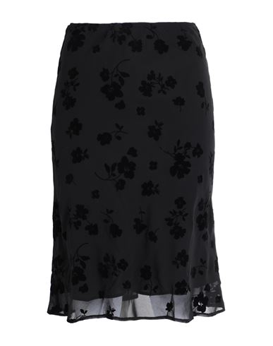 Topshop Woman Midi Skirt Black Size 10 Polyester