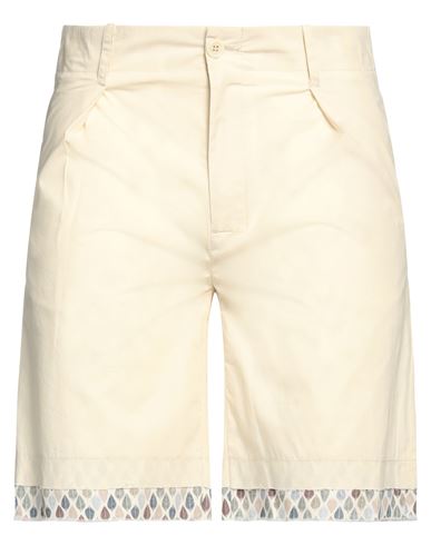 GREY DANIELE ALESSANDRINI GREY DANIELE ALESSANDRINI MAN SHORTS & BERMUDA SHORTS IVORY SIZE 30 COTTON, ELASTANE, POLYESTER 