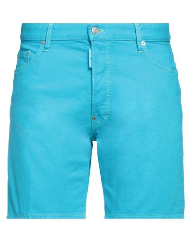 Shop Dsquared2 Man Denim Shorts Azure Size 36 Cotton, Elastane In Blue