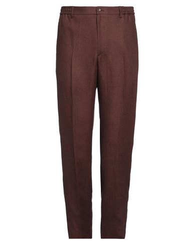TAGLIATORE TAGLIATORE MAN PANTS CHOCOLATE BROWN SIZE 36 LINEN 