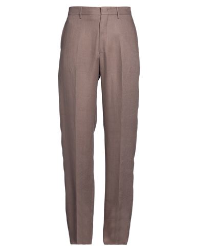 Shop Tagliatore Man Pants Light Brown Size 32 Linen In Beige