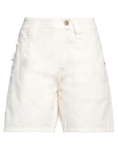 Brunello Cucinelli Woman Denim Shorts Ivory Size 4 Cotton, Elastane In White