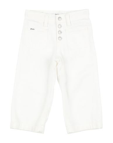 Polo Ralph Lauren Babies'  Cropped Wide-leg Jean Toddler Girl Jeans White Size 5 Cotton
