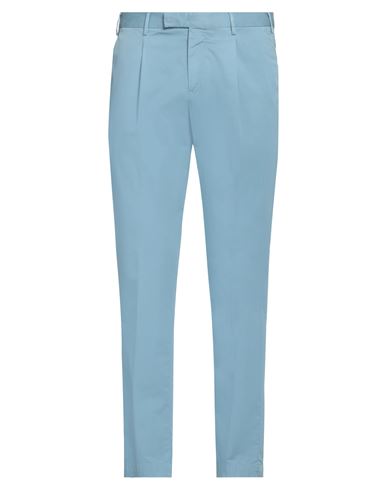 Pt Torino Man Pants Light Blue Size 36 Cotton, Silk, Elastane In Light Blue
