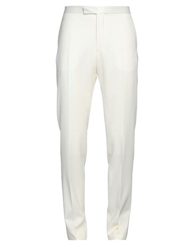 Tagliatore Man Pants Ivory Size 36 Virgin Wool, Silk In White