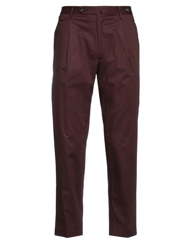Tagliatore Man Pants Chocolate Brown Size 32 Cotton, Elastane In Burgundy