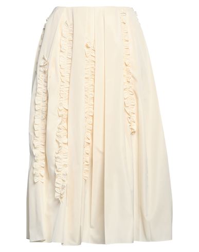 Jil Sander Woman Midi Skirt Ivory Size 4 Polyester In White