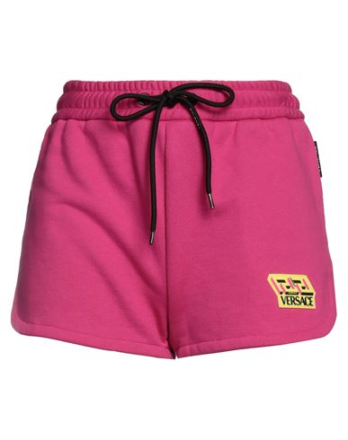 Versace Woman Shorts & Bermuda Shorts Fuchsia Size 4 Cotton In Pink