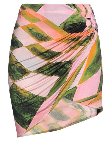 Louisa Ballou Woman Mini Skirt Pink Size Xl Viscose, Elastane