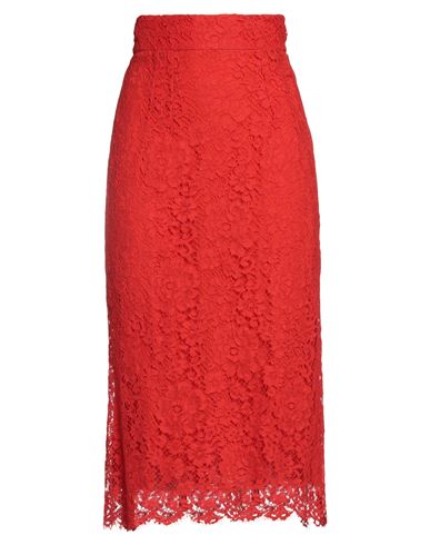 Dolce & Gabbana Woman Midi Skirt Red Size 2 Cotton, Viscose, Polyamide