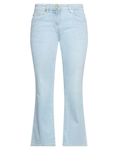 Versace Woman Jeans Blue Size 28 Cotton, Elastane, Calfskin