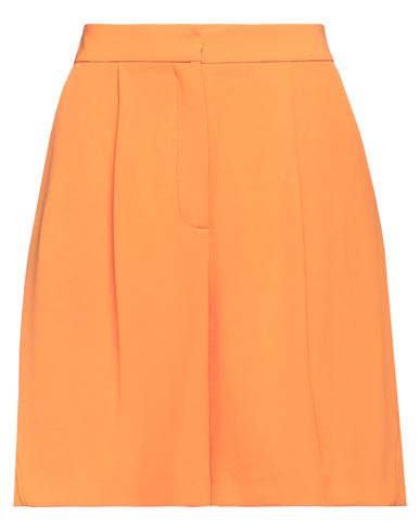 SIMONA CORSELLINI SIMONA CORSELLINI WOMAN SHORTS & BERMUDA SHORTS ORANGE SIZE 6 POLYESTER, ELASTANE 