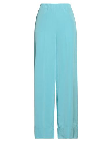Manila Grace Woman Pants Azure Size 6 Polyester, Cotton In Blue