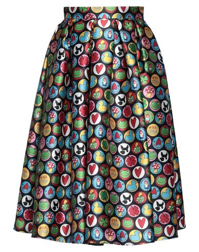 Alessandro Enriquez Woman Midi Skirt Black Size 6 Polyester In Multi