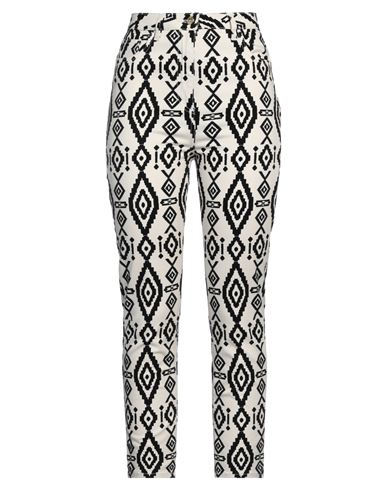 Elisabetta Franchi Woman Pants Off White Size 29 Cotton, Elastane