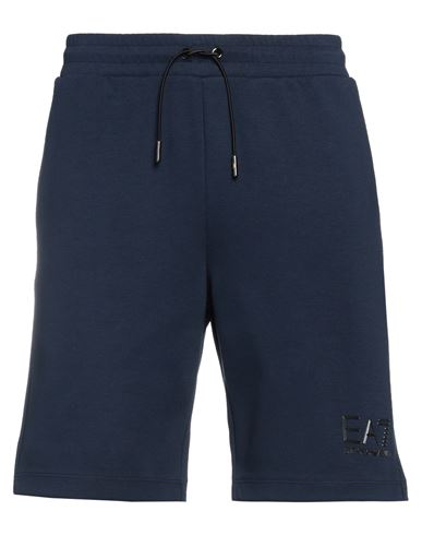 Shop Ea7 Man Shorts & Bermuda Shorts Midnight Blue Size 3xl Polyester, Cotton