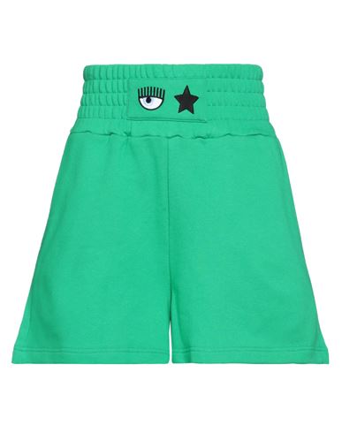 Chiara Ferragni Woman Shorts & Bermuda Shorts Green Size M Cotton
