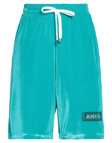 Shop Amen Woman Shorts & Bermuda Shorts Green Size Xl Polyamide, Elastane, Glass, Polyester