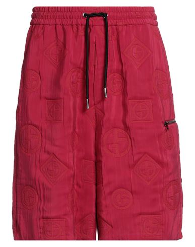 Giorgio Armani Man Shorts & Bermuda Shorts Brick Red Size 38 Polyester, Cupro, Polyamide