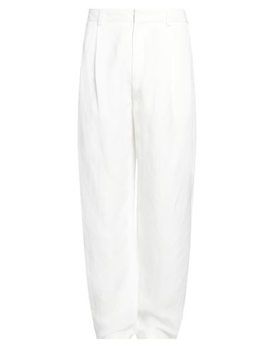 Shop Giorgio Armani Man Pants White Size 36 Viscose, Linen