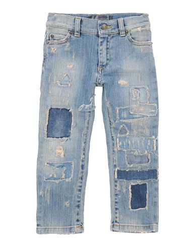 Shop Dolce & Gabbana Toddler Boy Jeans Blue Size 7 Cotton, Elastane, Cow Leather