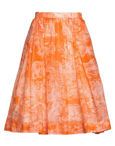Dior Woman Midi Skirt Orange Size 6 Cotton
