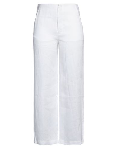 Kangra Woman Pants White Size L Linen