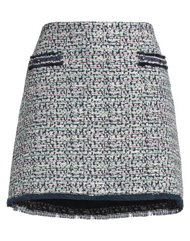 Pinko Woman Mini Skirt Blue Size 6 Cotton, Polyester, Acrylic, Linen, Polyamide