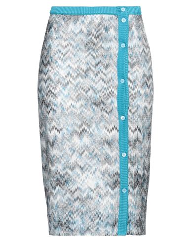 Missoni Woman Midi Skirt Azure Size 10 Viscose In Blue