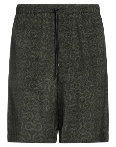 Dries Van Noten Man Shorts & Bermuda Shorts Dark Green Size 34 Viscose