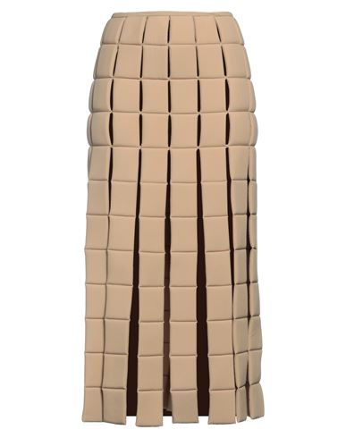 A.w.a.k.e. A. W.a. K.e. Mode Woman Maxi Skirt Camel Size 8 Nylon In Beige