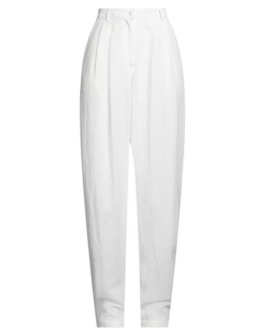 Shop Emporio Armani Woman Pants White Size 12 Lyocell, Polyamide