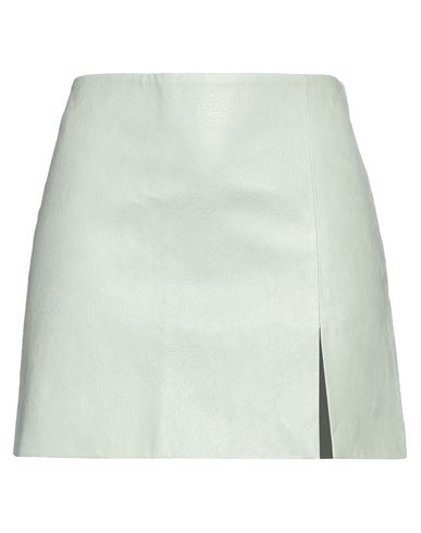 Rejina Pyo Woman Mini Skirt Sage Green Size 8 Viscose, Polyester, Cotton, Metal